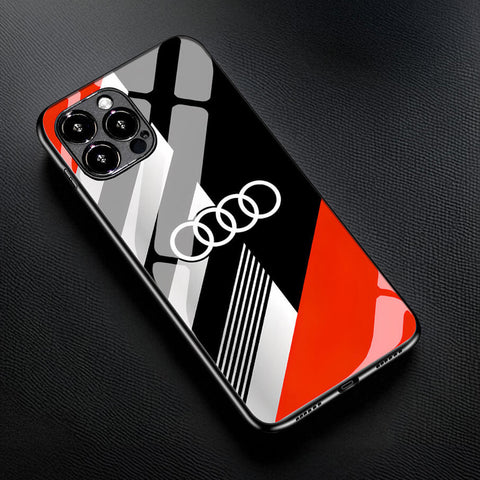 Audi Stripes Tempered-Glass Phone Case