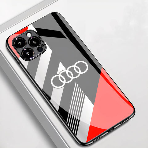 Audi Stripes Tempered-Glass Phone Case