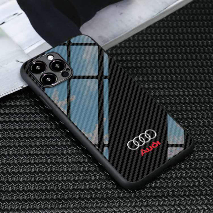 iPhone 12 / 12 Pro Case Hülle - Audi Sport echte Carbon-Fiber mit  Silikonkanten - Kaufen auf PhoneLook
