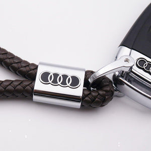 Hand-knitted Audi Leather Key Chain - AudiLovers