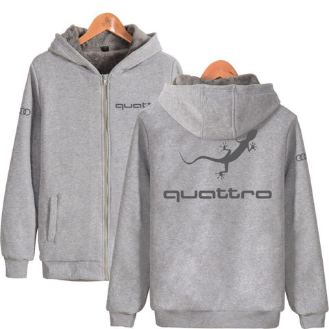 Audi Quattro Zip-Up Heavyweight Hoodie - AudiLovers